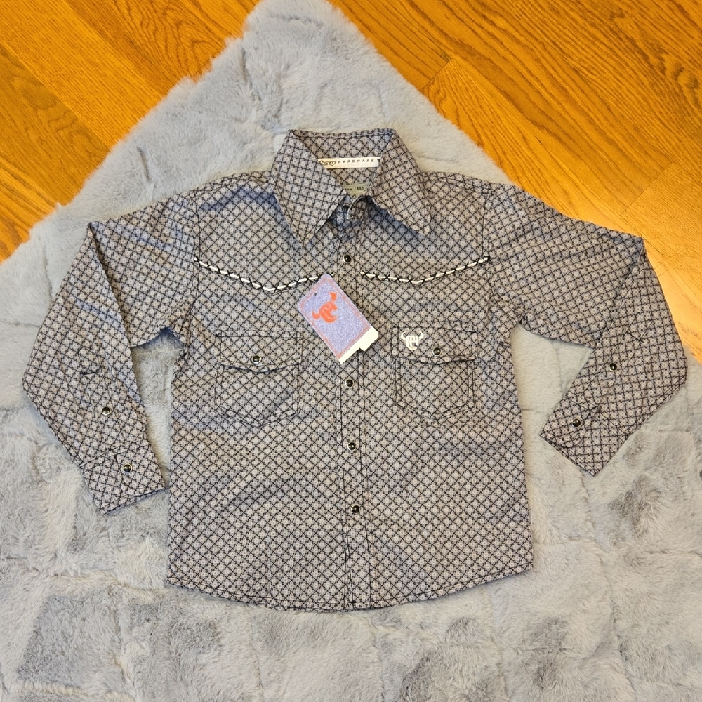 Cowboy Hardware Diam Star Pearl Snap Shirt, Boys XS/5, New With Tags